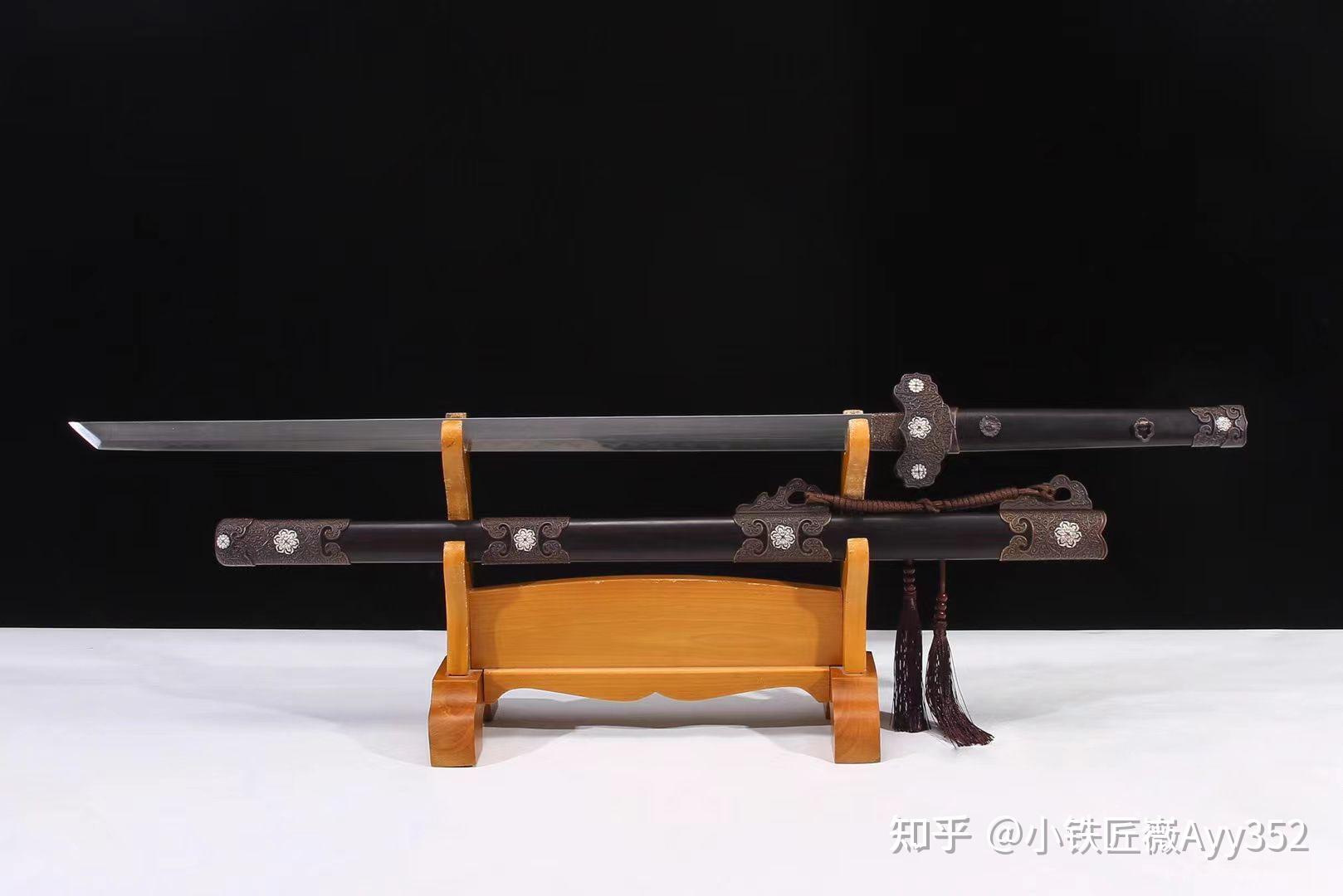 盛世复古唐刀铜装鎏银羽毛纹烧刃