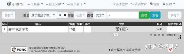 0716 漢字源流字典 索引數位化完成 知乎