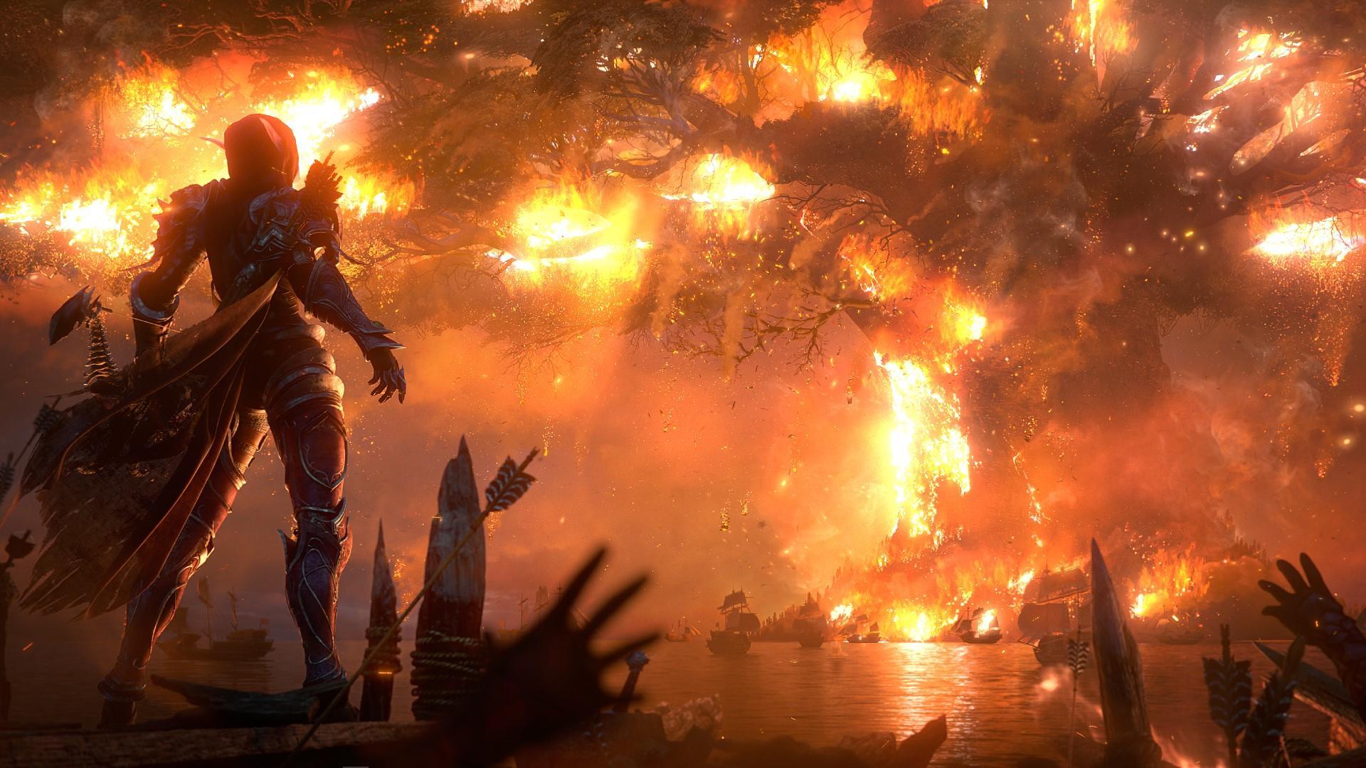 4k [original] sylvanas burning teldrassil.