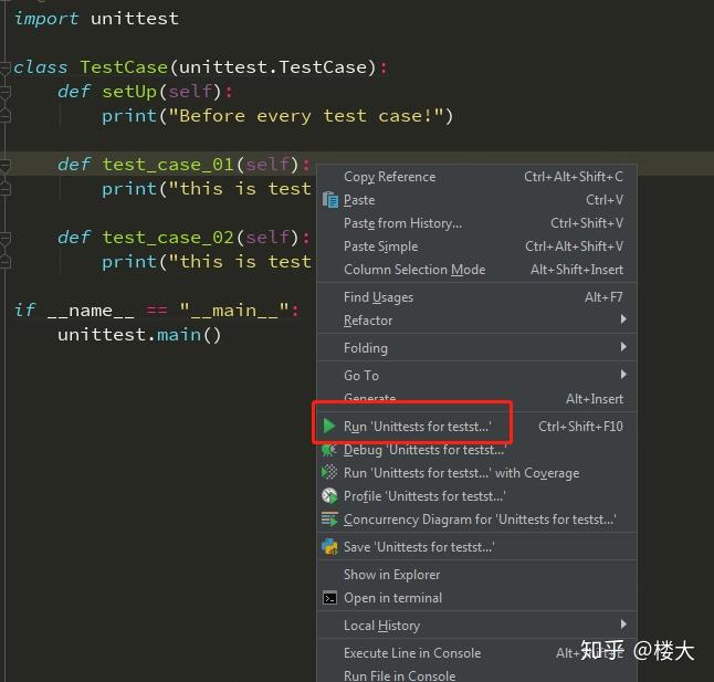 PyCharm上unittest 测试用例两种执行方式 - 知乎