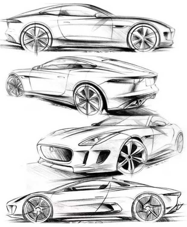 汽车手绘图解