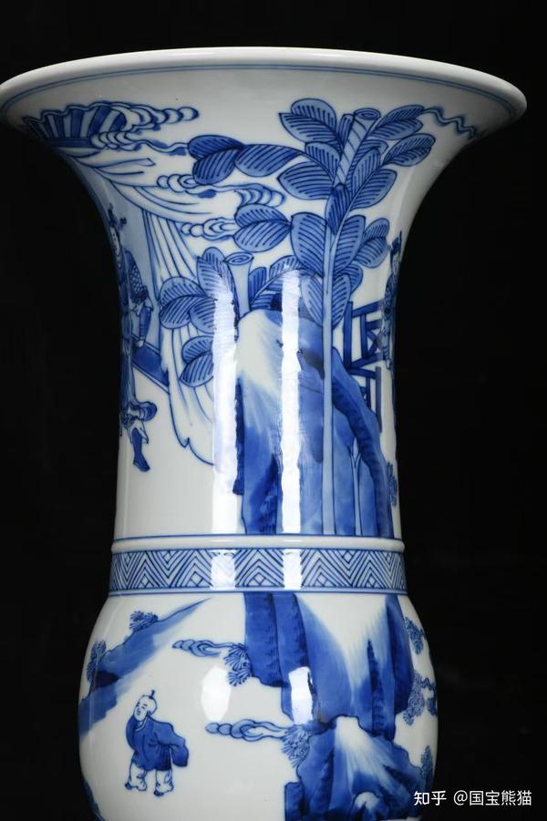 大清康熙青花人物瓶，高46.6厘米，口径23厘米- 知乎