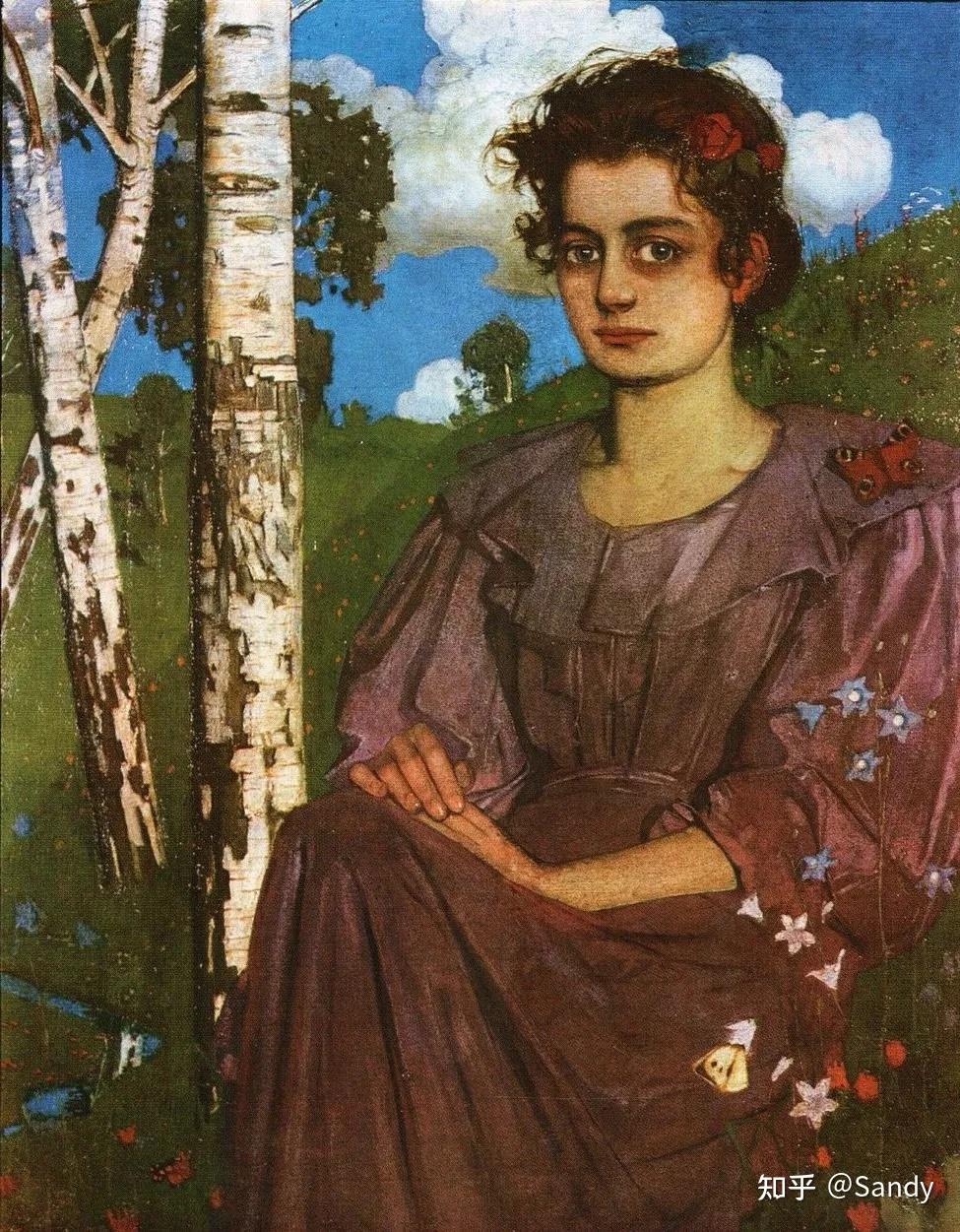 他的风格被比作当代版的霍尔拜因或克拉纳赫,但也包含了新艺术运动的