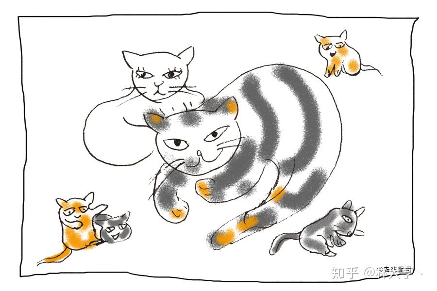 活了一百万次的猫绘画图片