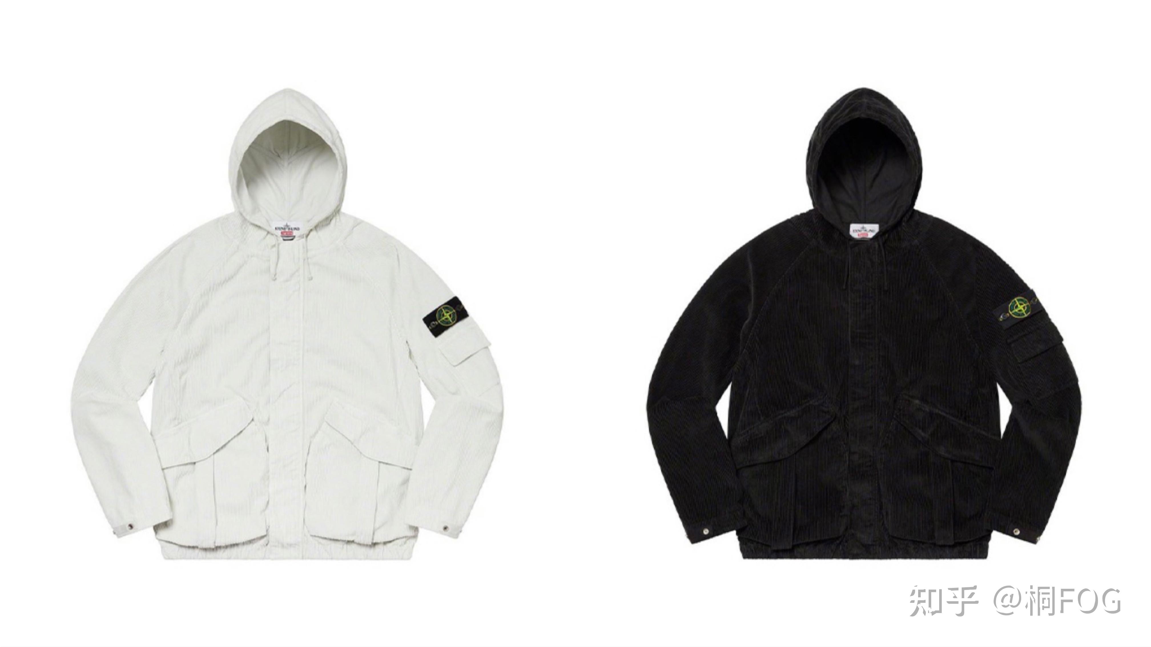 自主supreme联名石头岛灯芯绒外套做工细节解析