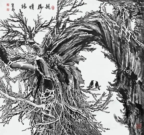 【国画天地】他笔下的胡杨,苍劲古朴,雄奇老辣 - 知乎