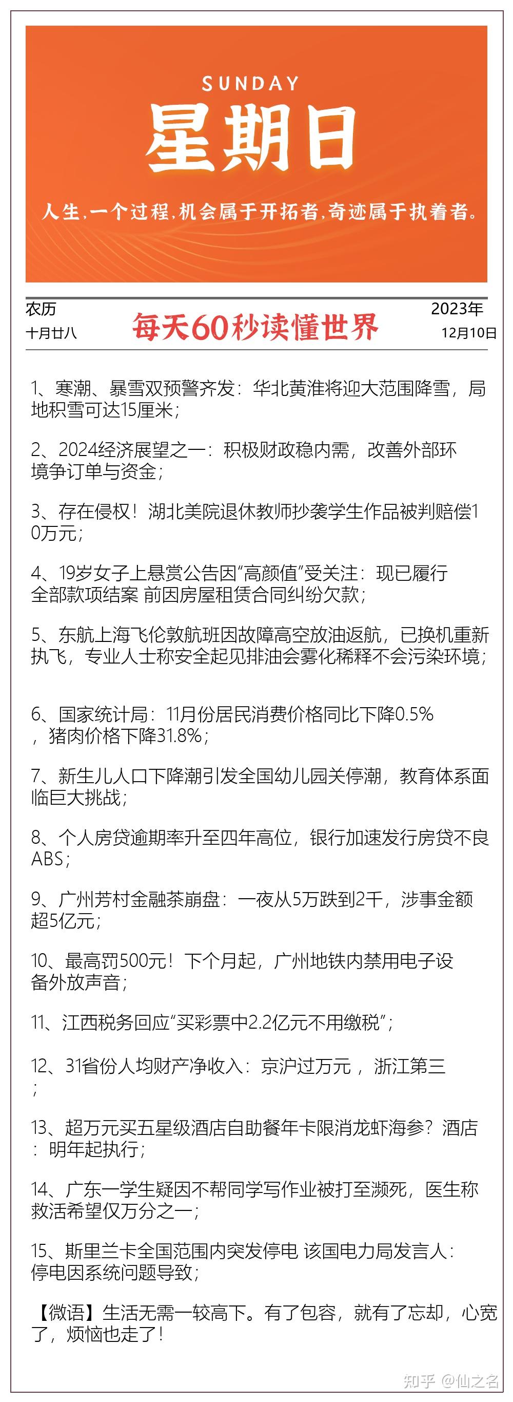 2023年12月10日今日新闻文字版