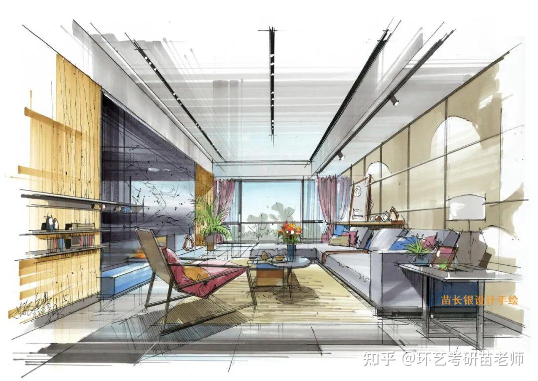 【马克笔系列教程】NO7-客厅空间设计上色步骤解析 - 知乎