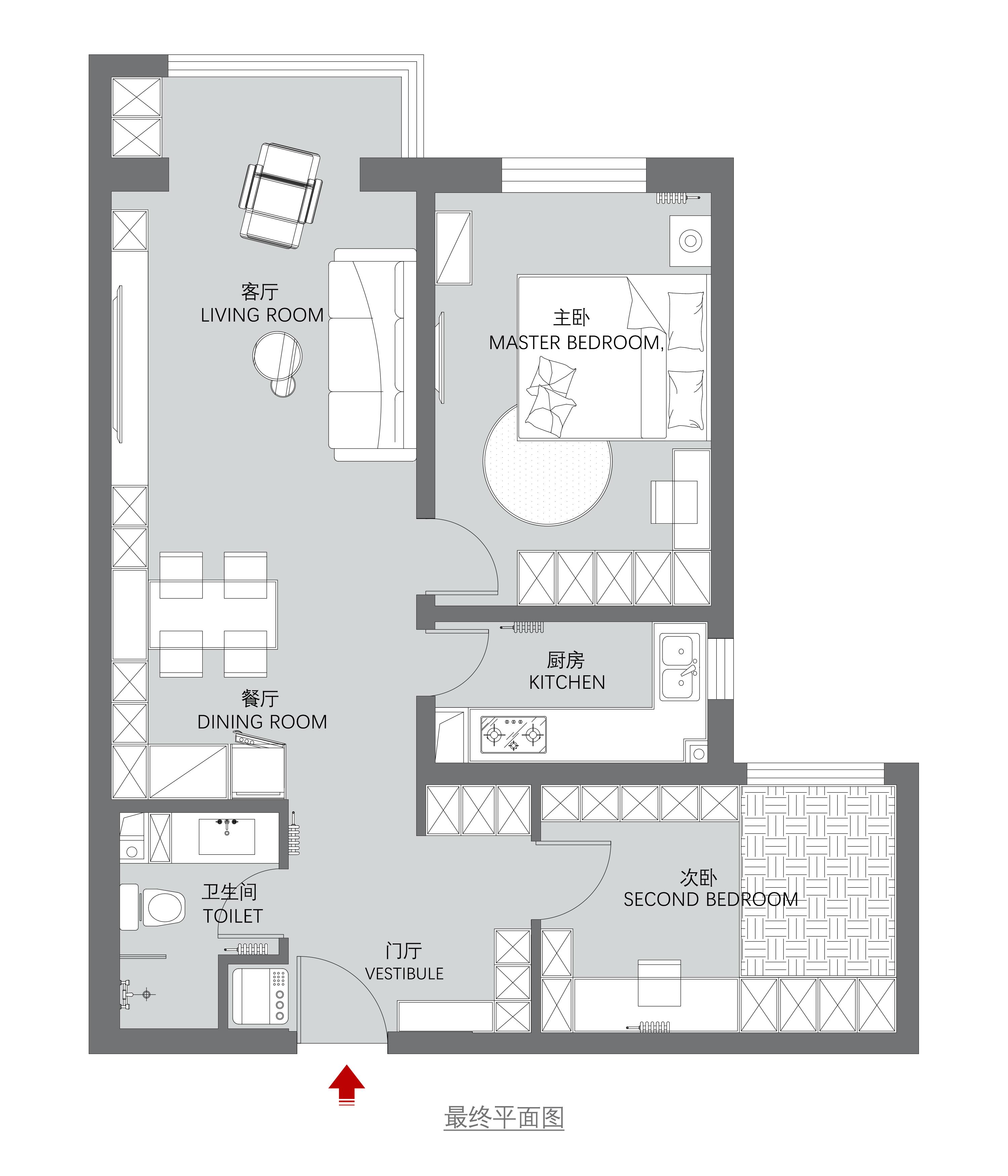 本期案例為68平米兩居室改造項目,位於北京市豐臺區正商明苑小區.