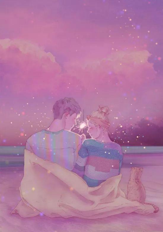 她画下热恋情侣的甜蜜日常看得人脸红心跳