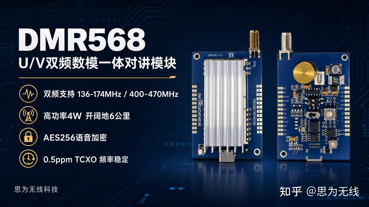 新品 | DMR568 U/V双频数模一体对讲模块 语音短信AES256加密发送