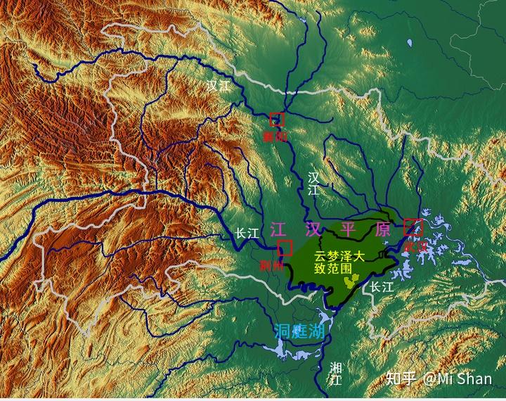 江汉平原地图位置图片