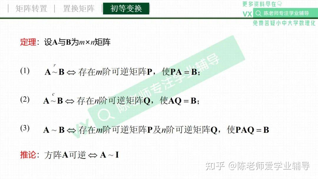 考研數學線性代數教案入門版5轉置置換與初等變換