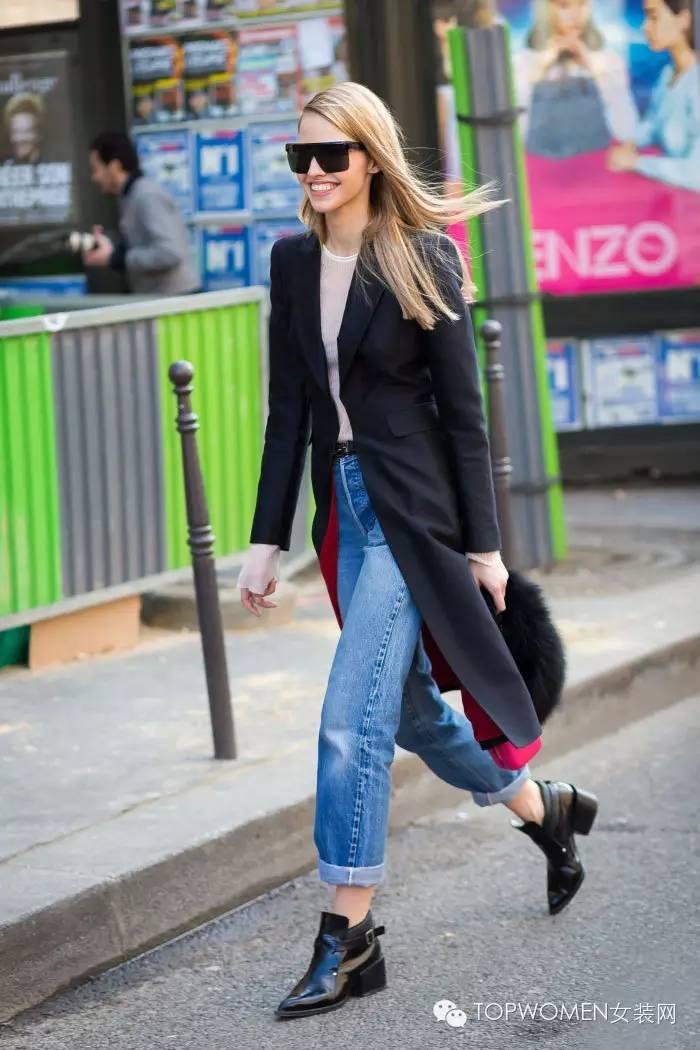 高腰牛仔裤帮你告别“圆柱民”