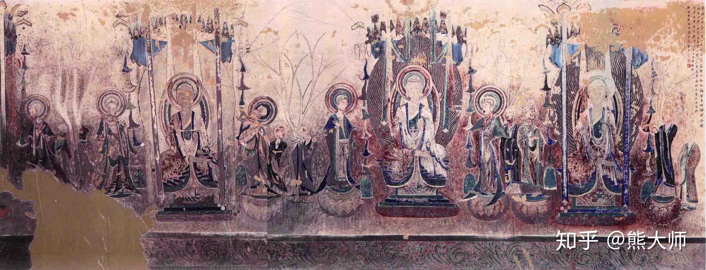 七佛图右《地狱变》善报清晰,恶报无法辨识《睒子本生》清晰度尚可