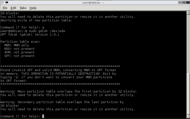 Gpt fdisk mac os как пользоваться