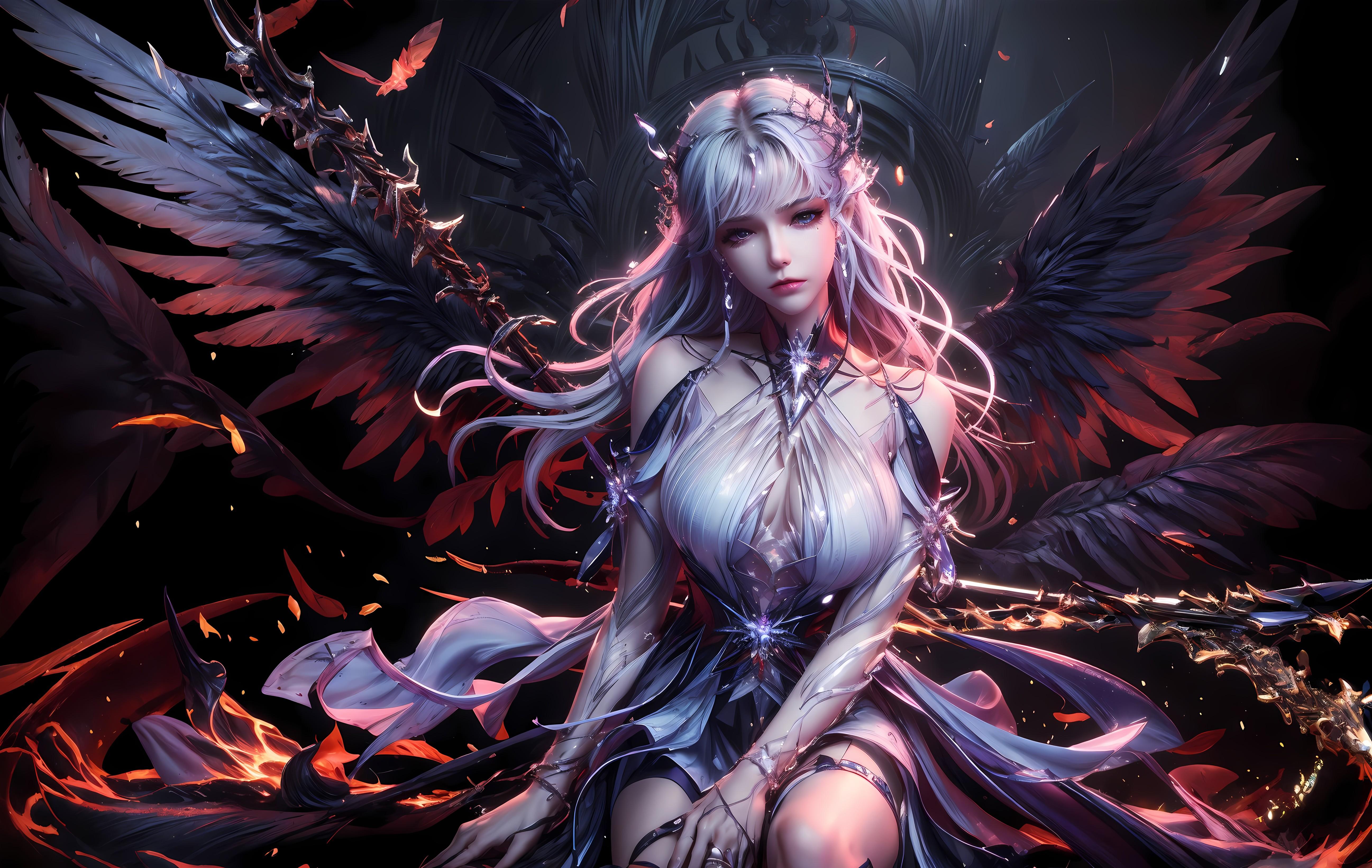 国漫神印王座圣采儿ai图集绘画二次元手机电脑高清壁纸