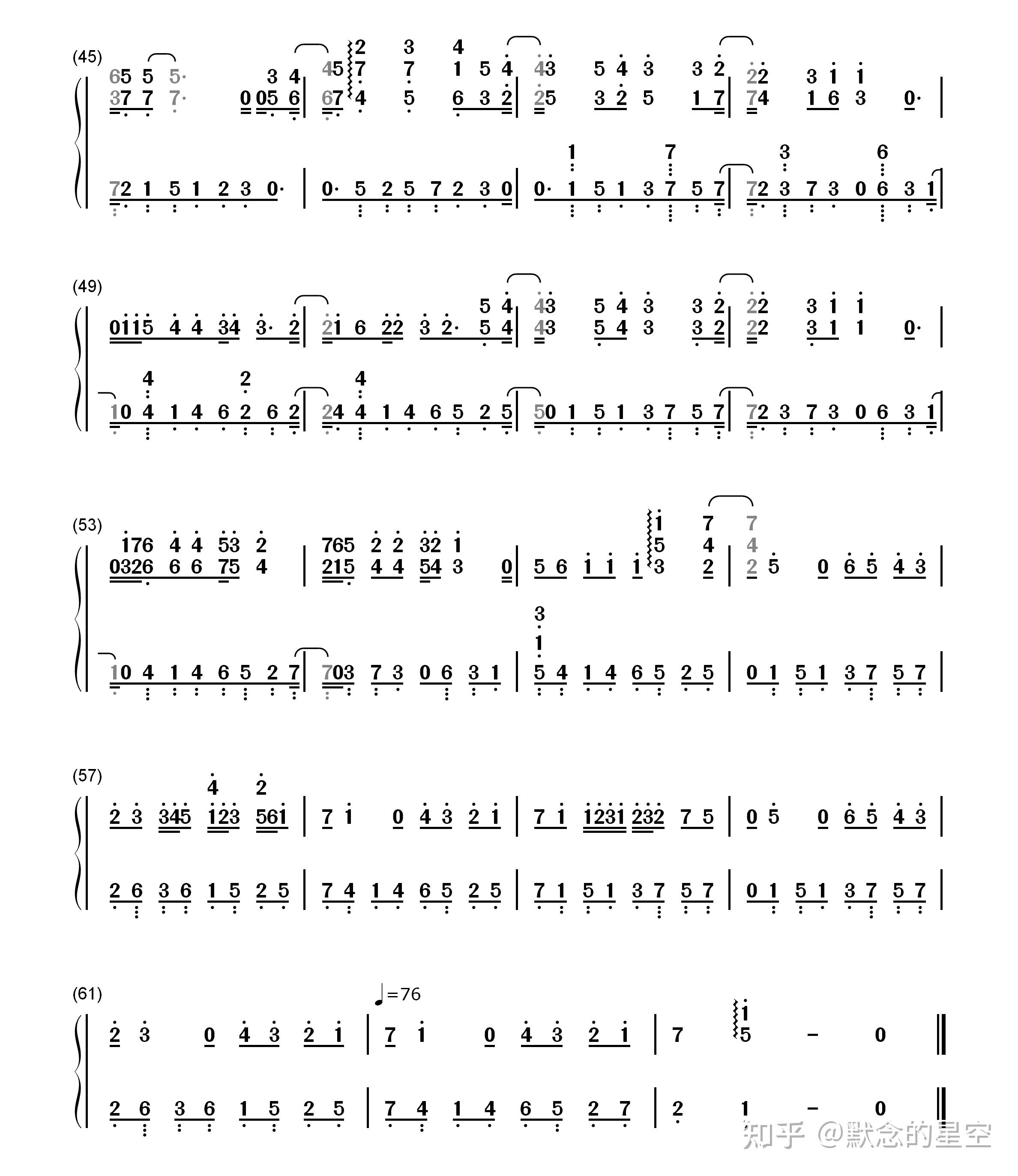 钢琴谱,双手简谱,双版本:陈慧琳《爱情天堂-love paradise》 - 知乎