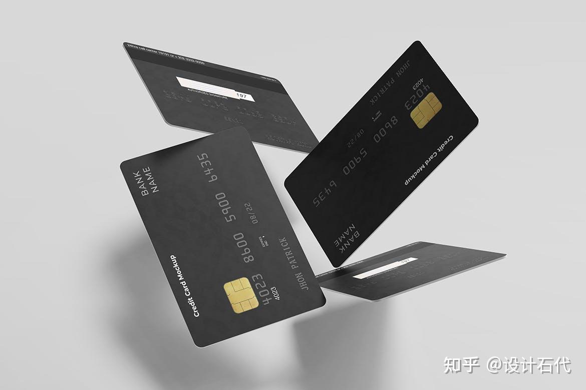 骑士黑金卡会员卡展示模型黑色奢华银行卡样机psddesignshidaiyj898