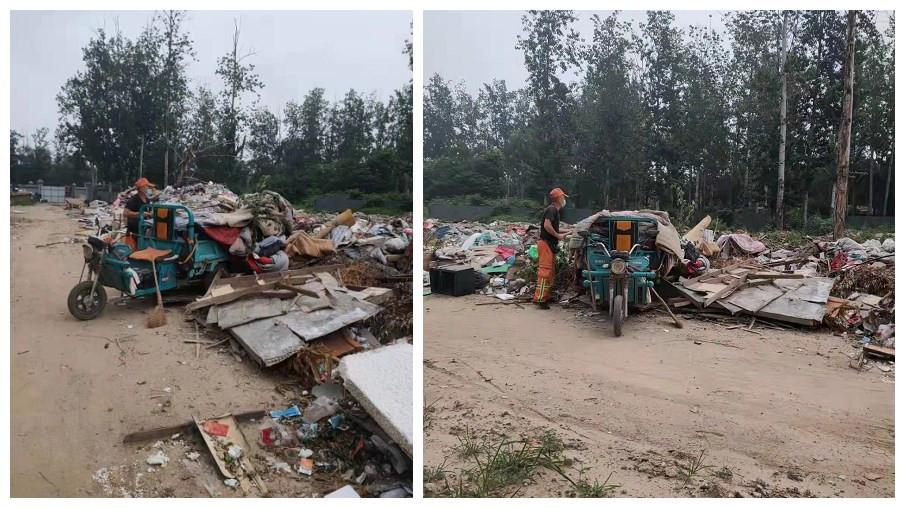 黎各庄村公益陵园大院里垃圾乱堆乱放村民苦不堪言