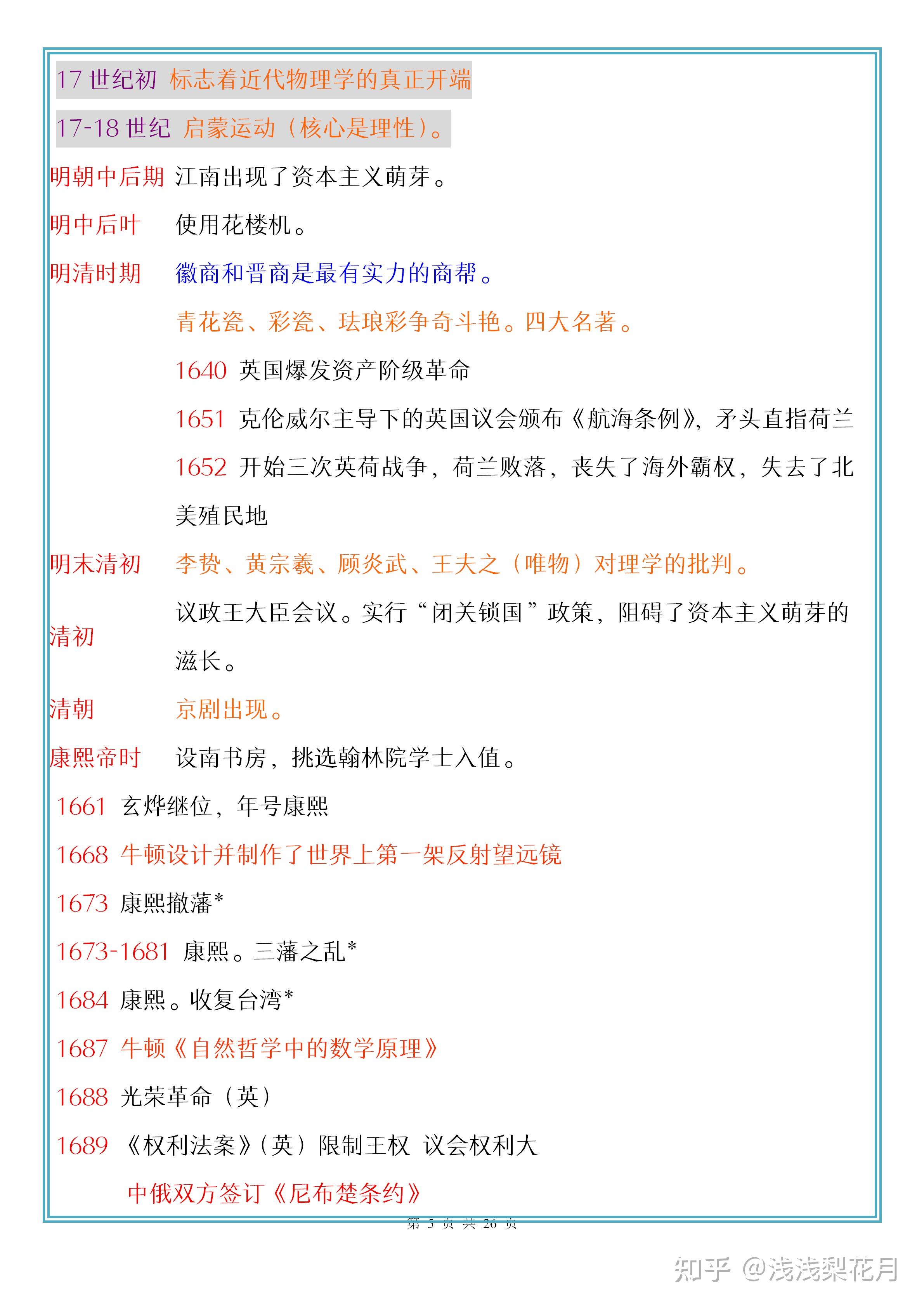 高中历史超全时间表吃透做题不再怕