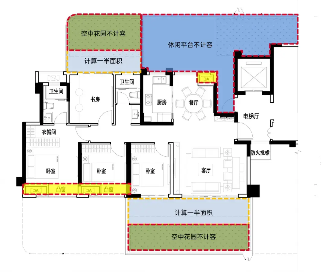 第四代住宅:125㎡创新户型,四房空间尺度,越来越“卷 ”,媲美市场143产品 - 知乎