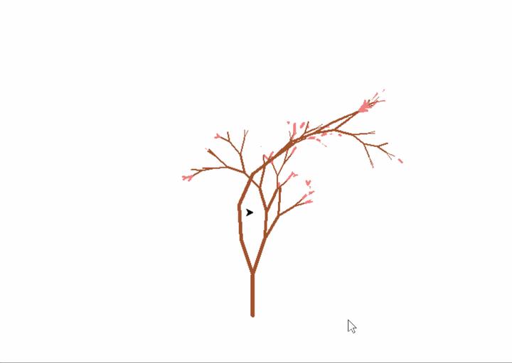 又是樱花盛开的季节,使用小乌龟来画一颗樱花树吧