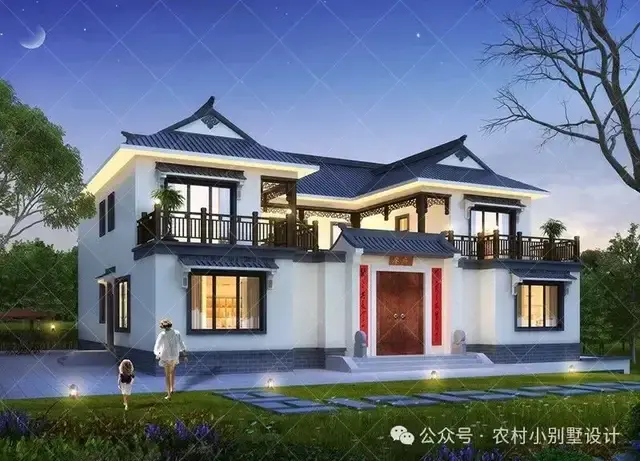 48款二层中式合院别墅,二层新中式四合院农村自建房别墅设计图 - 知乎