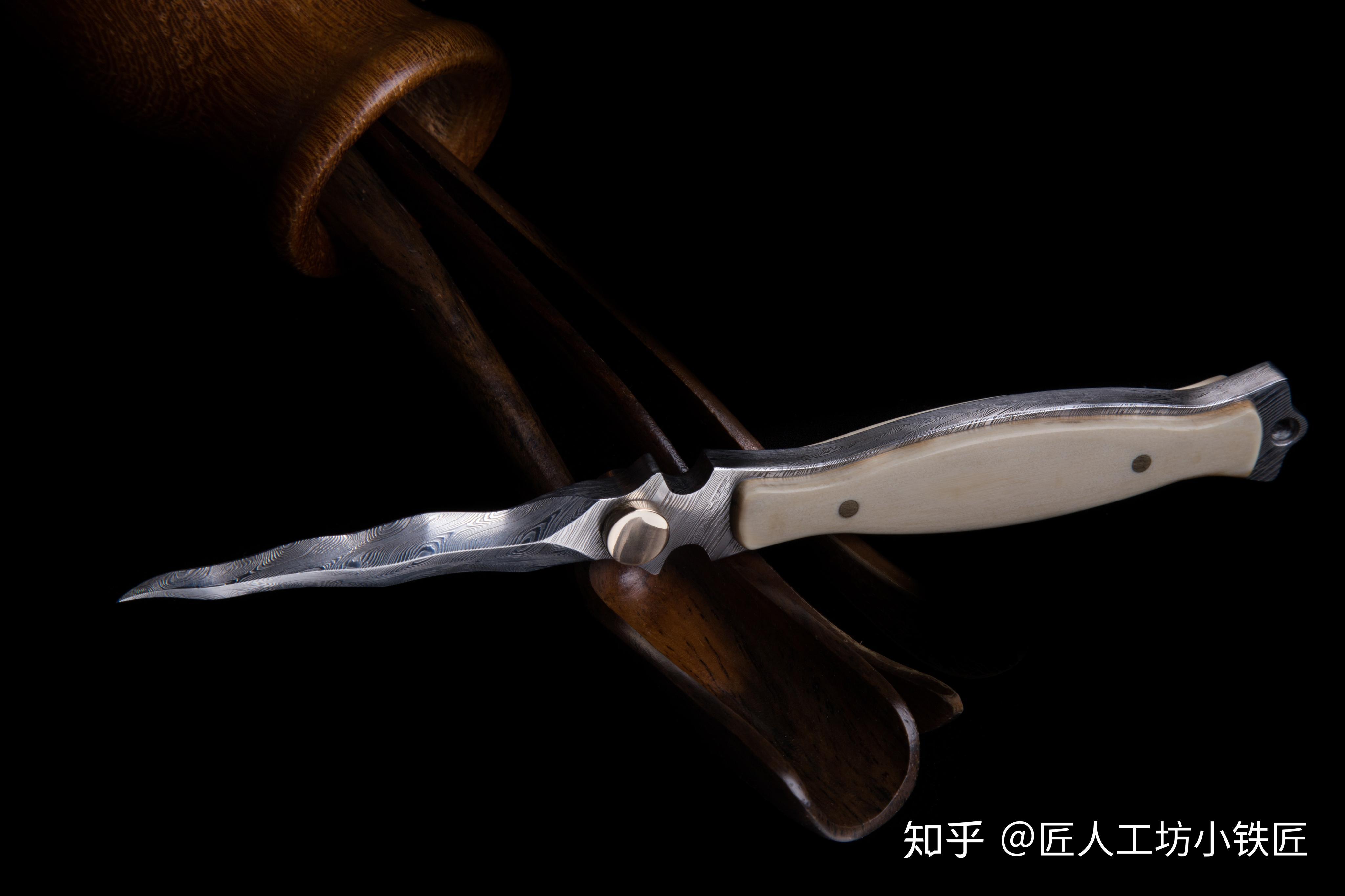 匠人工坊手锻大马士革茶刀:金蛇锥