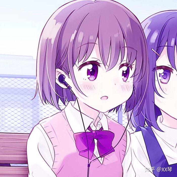 紫色系头像双人图片