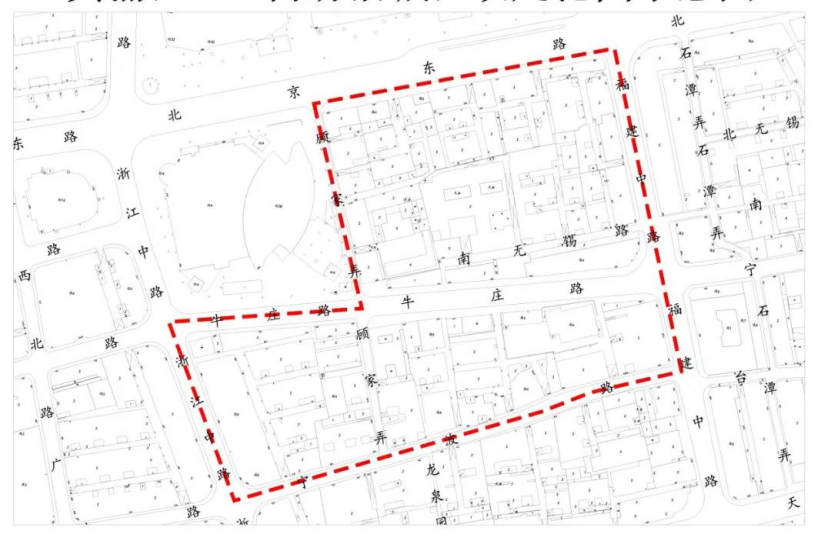 南至新闸路,西至新桥路,北至新桥大厦;涉及福海居委范围:东至温州路