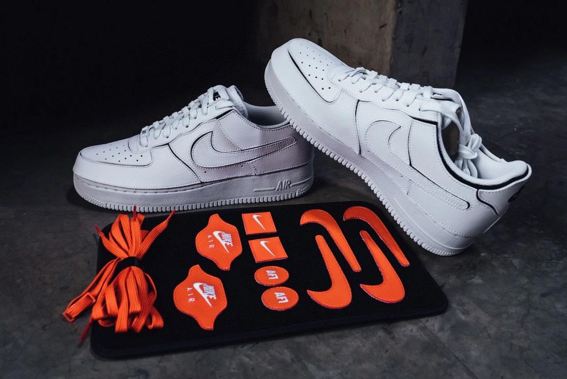 耐克nikeairforce1lowaf1纯白拼接可撕换钩魔术贴空军一号运动鞋