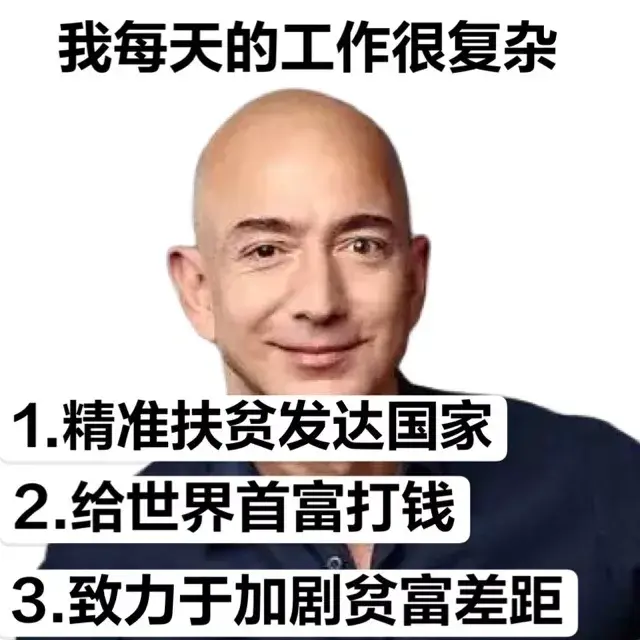 3,致力于加剧贫富差距2,给世界首富打钱1,精准扶贫发达国家看着亚马逊