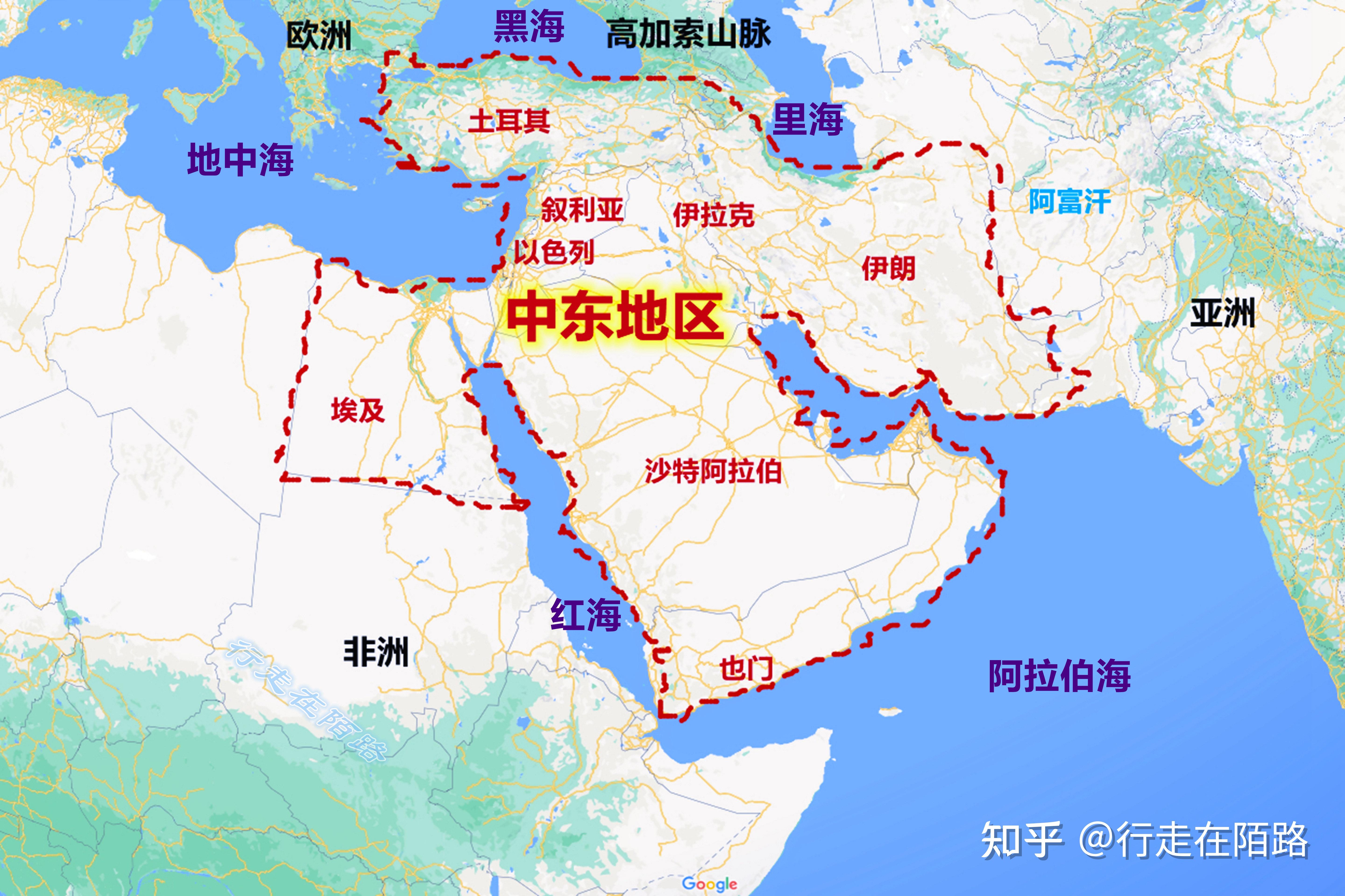 中东各国地图图片