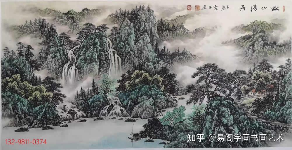 叶阿林山水画:只此青绿,人画合一,天人共美