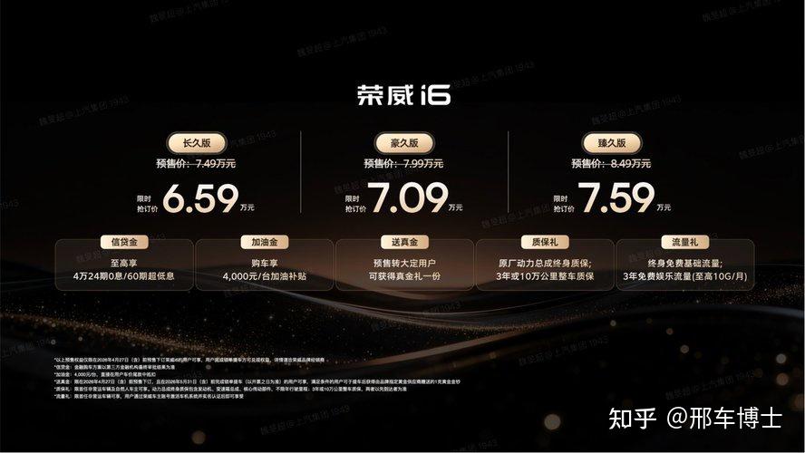 买车就送真金!预售6.59万元起的荣威i6