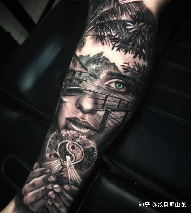 写实纹身的另一种表达方式场景纹身