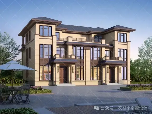 三层新中式兄弟双拼别墅效果图,30套农村双拼农村自建房别墅 - 知乎