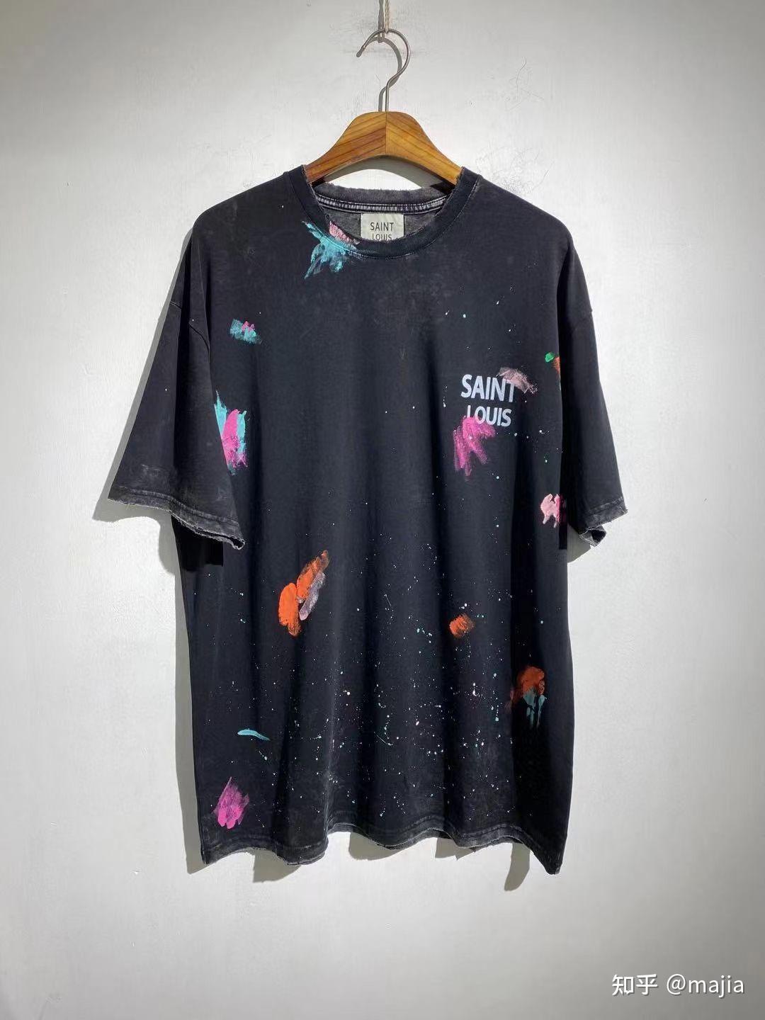 张艺兴同款saintlouis做旧洗水短袖