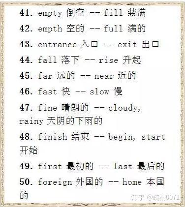 小学英语反义词汇总大全,超全面 - 知乎