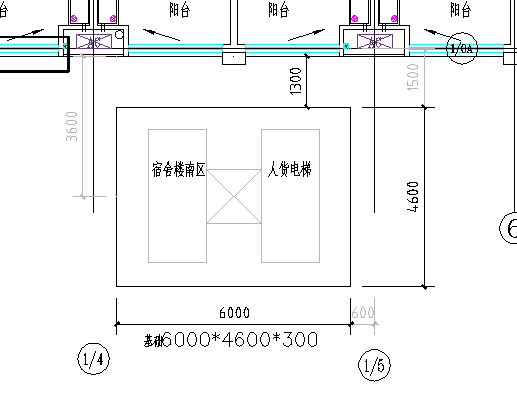 人货梯基础平面图图片