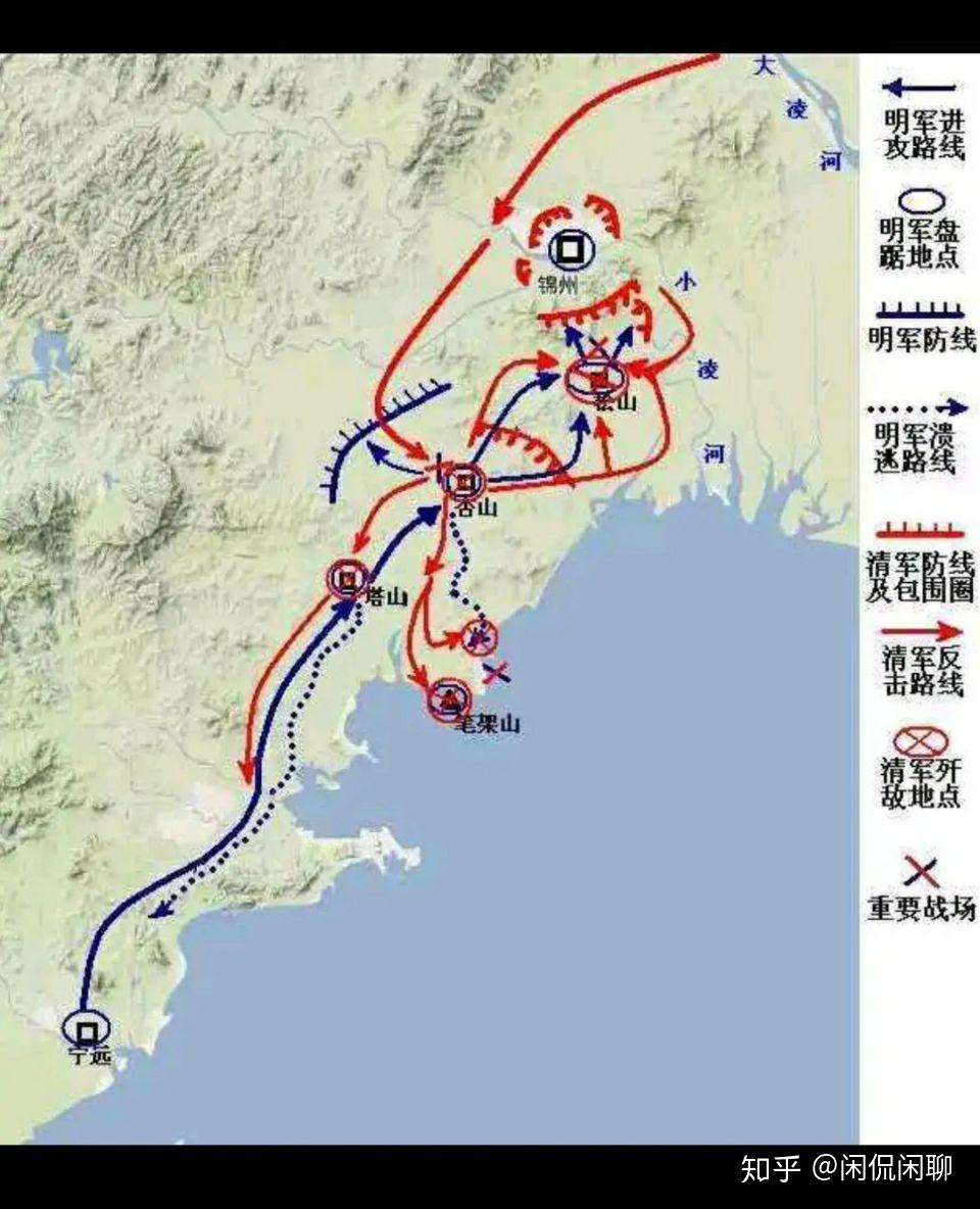 明军最后一支有生力量也被歼灭大部,"关宁锦"防线也全线崩溃,只剩下