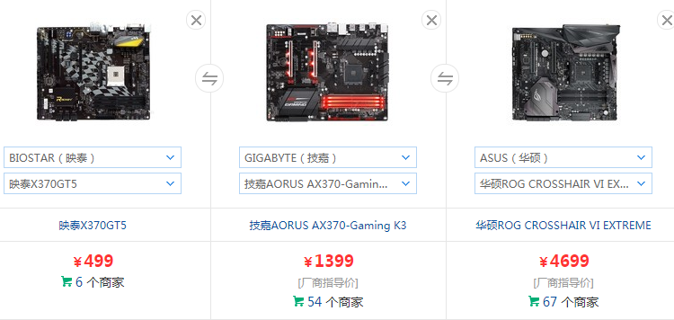 举个栗子,x370芯片组的主板,价格从499到4699,价钱差了十倍,我们就