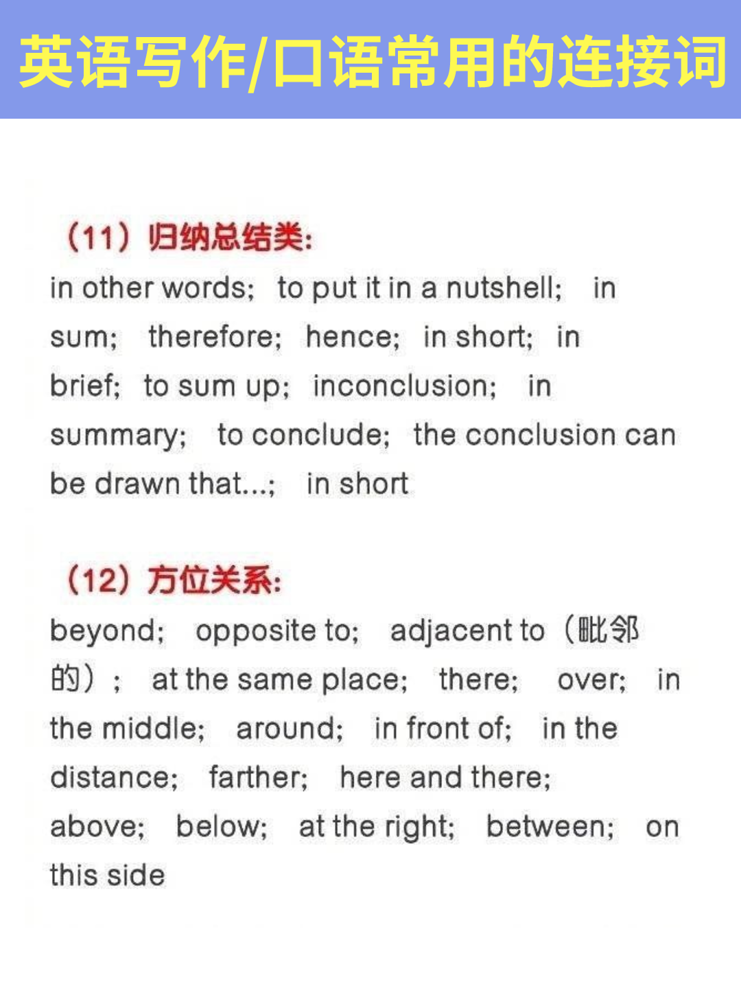 英语口语、写作常用的连接词 - 知乎