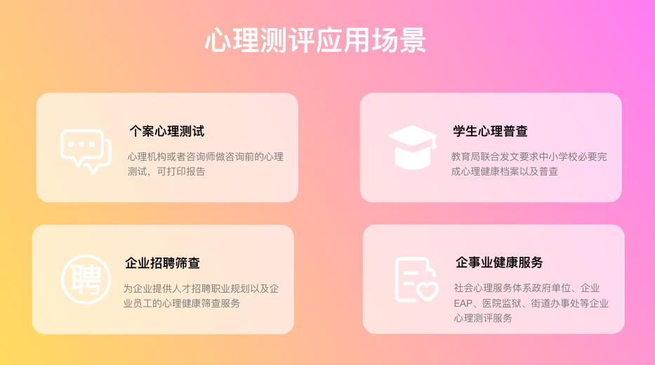 你可擁有 一樣效果 的專屬平臺一,你將擁有的付費版測評系統簡介機構