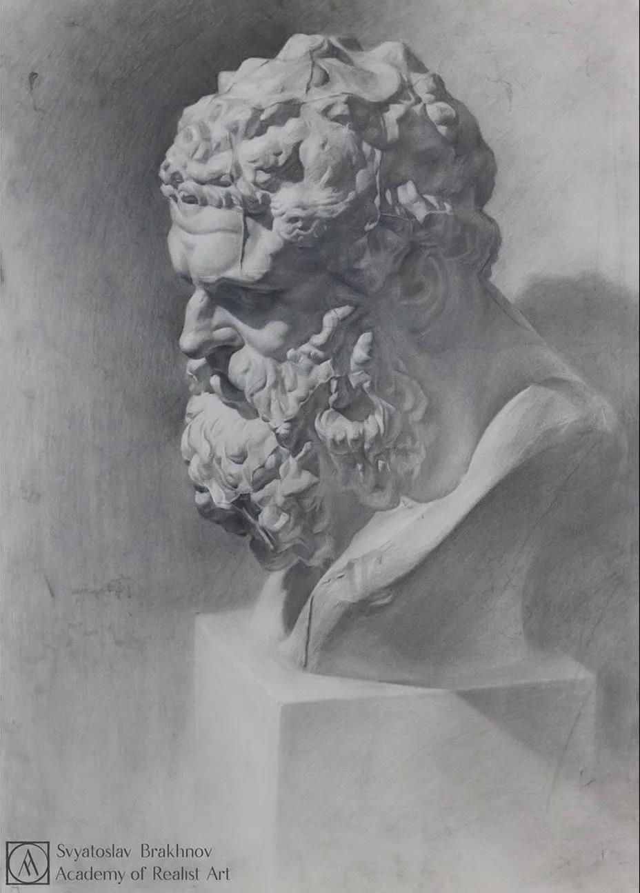 列宾美院石膏素描精选,张张都是经典的临本~ - 知乎