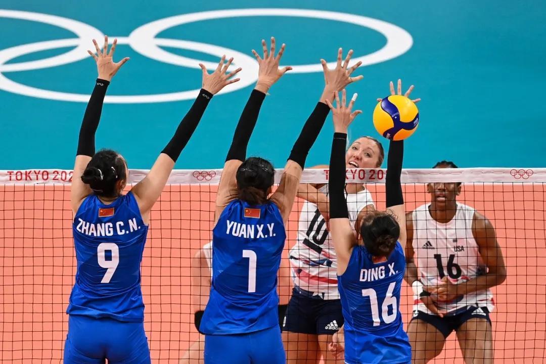 奥运进行时中国女排vs美国女排精彩图集