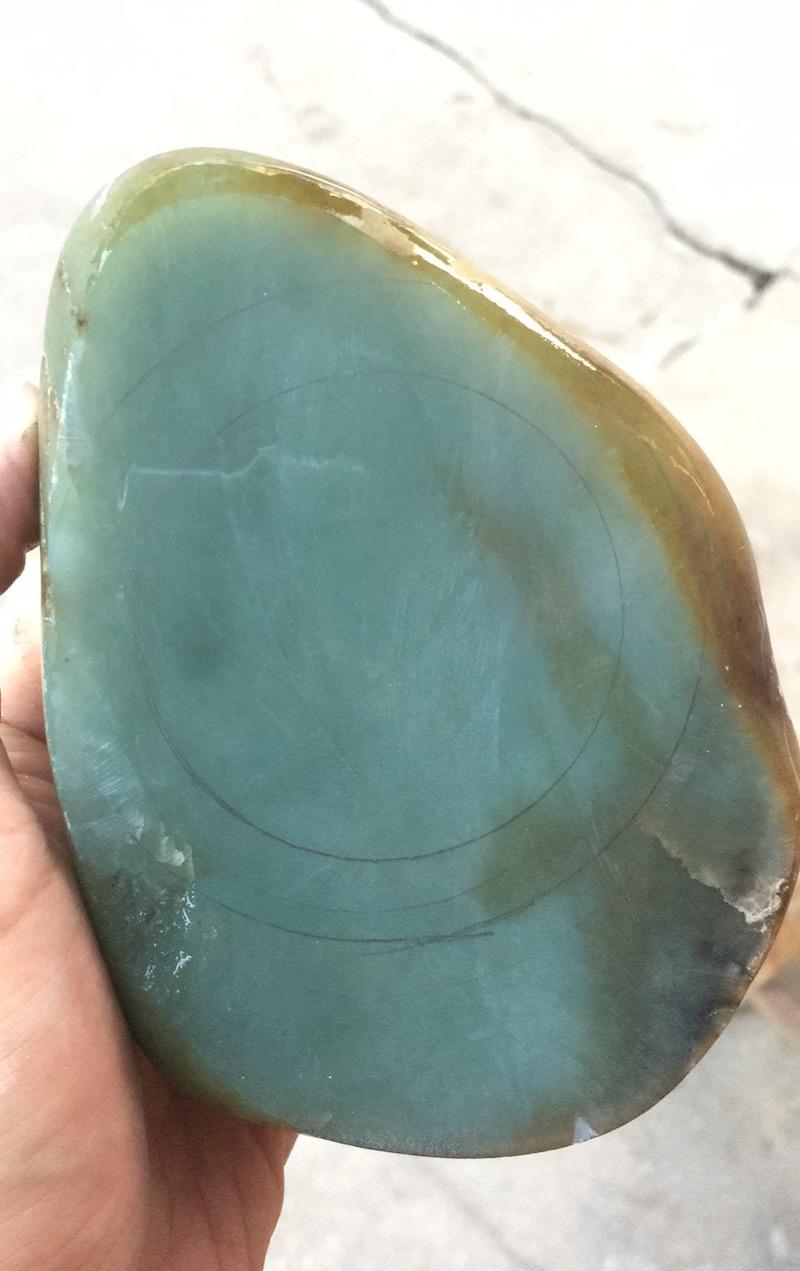 直播和田玉切石真正的一刀穷一刀富一刀穿麻布