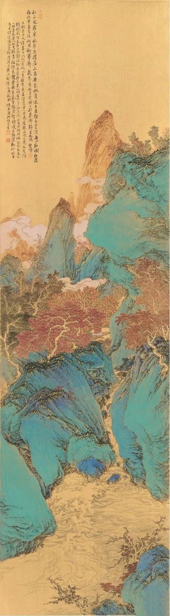 【国画天地】李圣峰青绿重彩山水画作品欣赏
