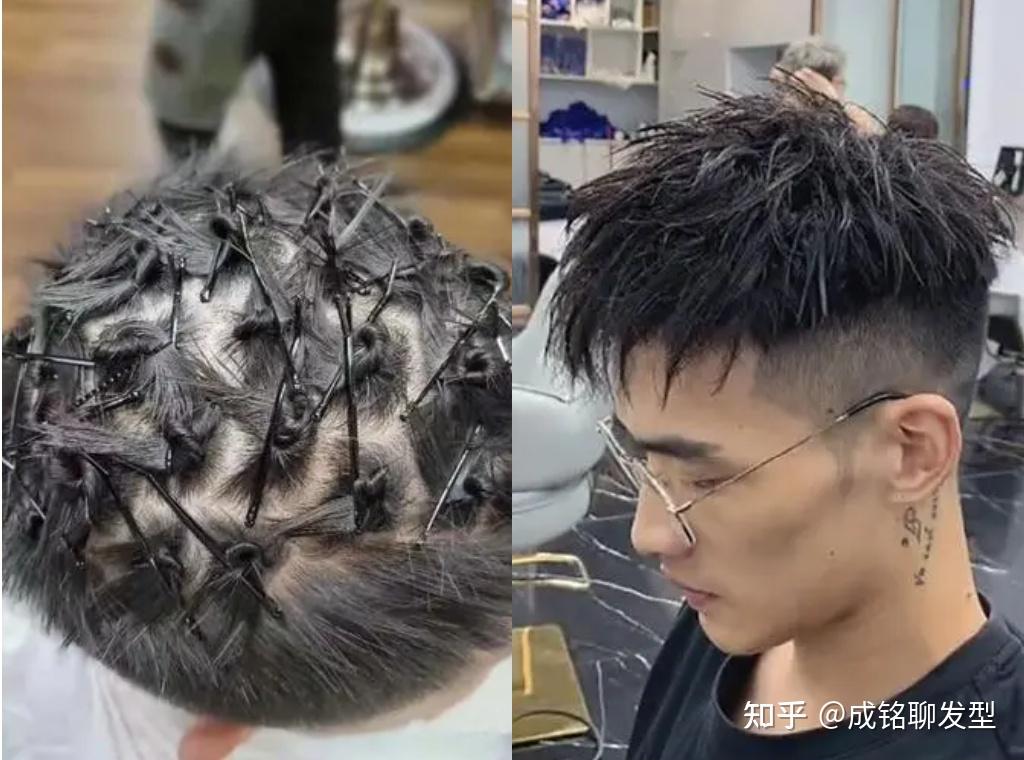 很少用到韩国摩根烫这种工具,因为男生的发型大都是表现条束状的效果